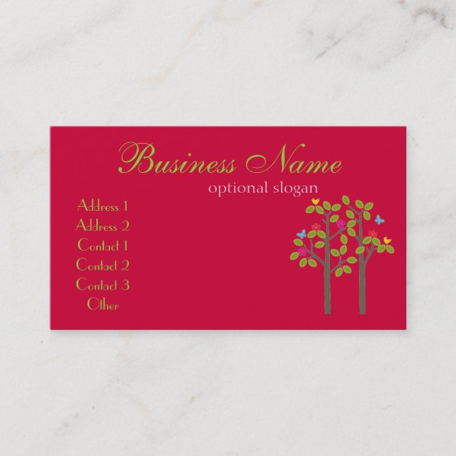 Chic Boutique Red Business Card (Front)