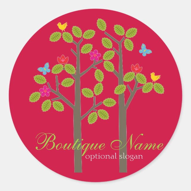Chic Boutique Red BUSINESS OCCASION GIFT STICKER (Front)