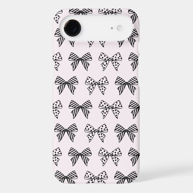 Chic Bow Pattern in Pastel Pink iPhone 6 Case (Back)