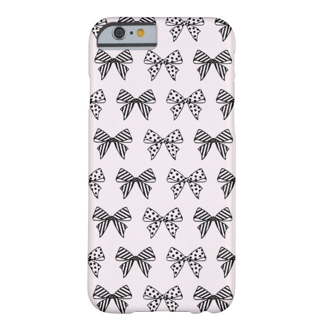 Chic Bow Pattern in Pastel Pink iPhone 6 Case (Back)