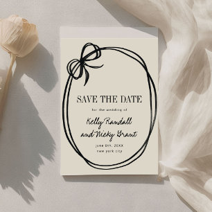 Chic Bow Tied Ribbon Wedding Save The Date