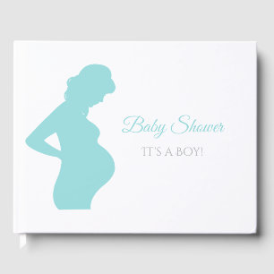 Chic Boy Baby Shower Pregnant Woman Baby Bump Guest Book