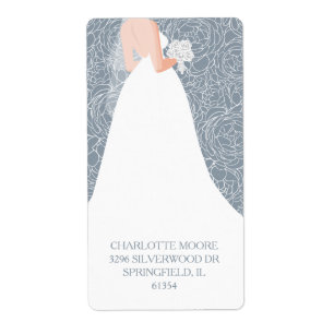 Chic Bridal Shower Dusty Blue Return Address