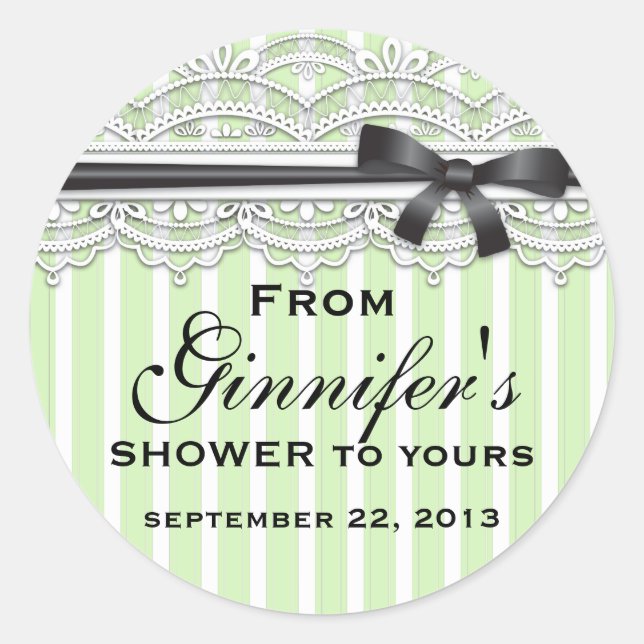 Chic Bridal Shower Lovely Lace Sticker Custom Text (Front)