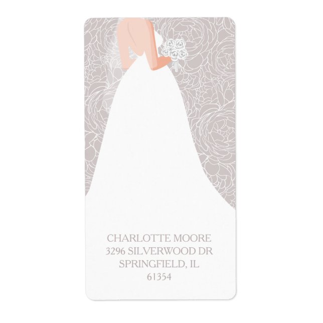 Chic Bridal Shower Taupe Return Address (Front)