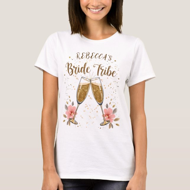 Chic Bride Tribe Customisable Bridal Party T-Shirt (Front)