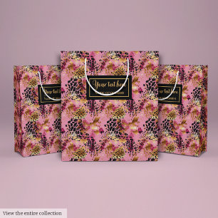 Chic bright colors leopard skin gift for girls medium gift bag