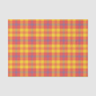 Chic Bright Red Yellow and Blue Plaid Tissue Paper