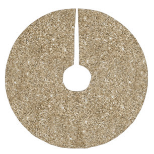 Chic Bronze Gold Glitter Brushed Polyester Tree Skirt