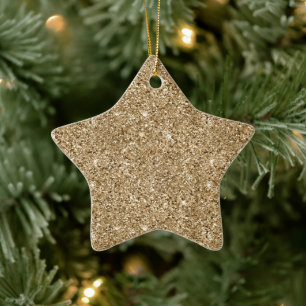 Chic Bronze Gold Glitter    Ceramic Tree Decoration