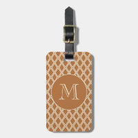 Chic Bronze Ivory Diamond Pattern Monogram