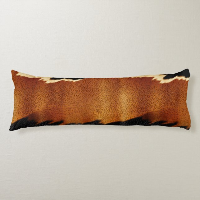 Chic Brown Black Cream Western Cowhide  Body Cushion (Front)