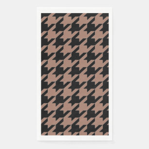 Chic brown black houndstooth pattern napkin