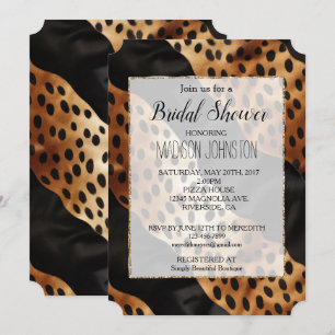Chic Brown Black Western Cowhide Invitation