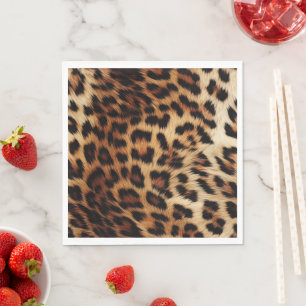Chic Brown Cream Leopard Napkin