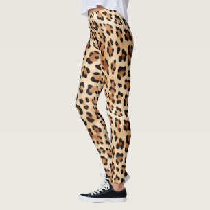Chic Brown Cream Leopard Print Leggings