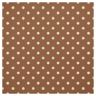 Chic Brown Cream Spotty Polka Dot Pattern Fabric