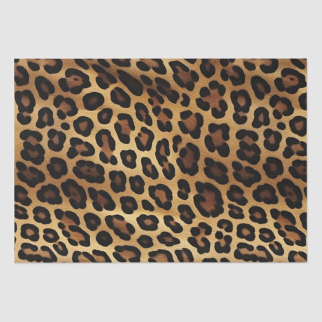 Chic Brown Gold Leopard   Tissue Paper (Front)