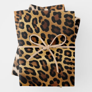 Chic Brown Gold Leopard   Wrapping Paper Sheet