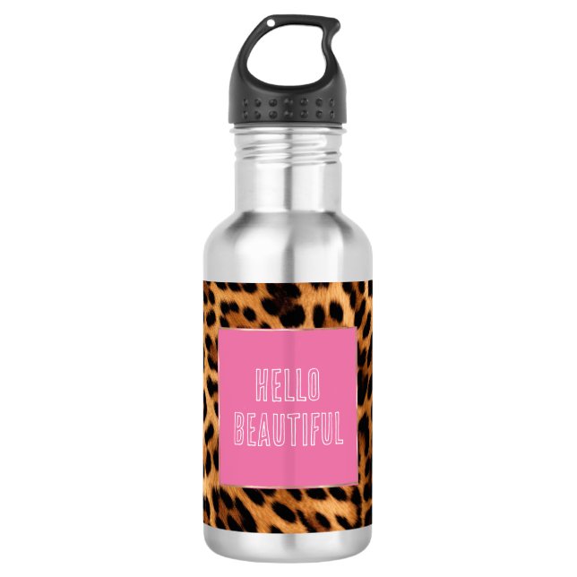 Chic Brown Leopard Print  710 Ml Water Bottle (Front)
