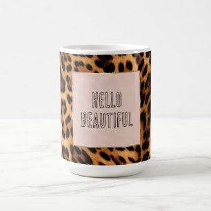 Chic Brown Leopard Print Coffee Mug