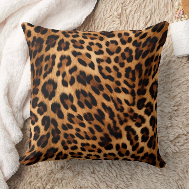 Chic Brown Leopard Print  Cushion (Blanket)