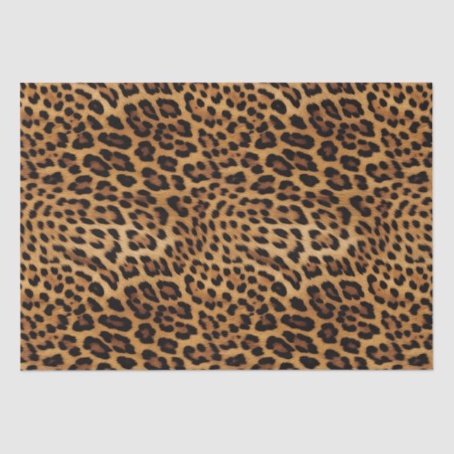 Chic Brown Leopard Print Tissue Paper (Front)
