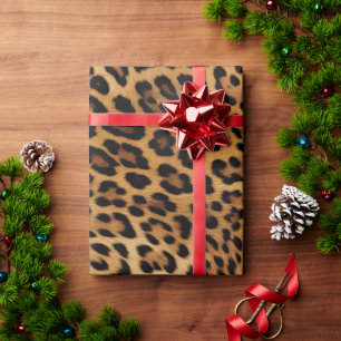 Chic Brown Leopard Print Wrapping Paper