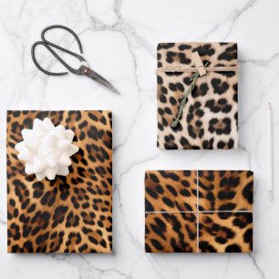 Chic Brown Leopard Print  Wrapping Paper Sheet