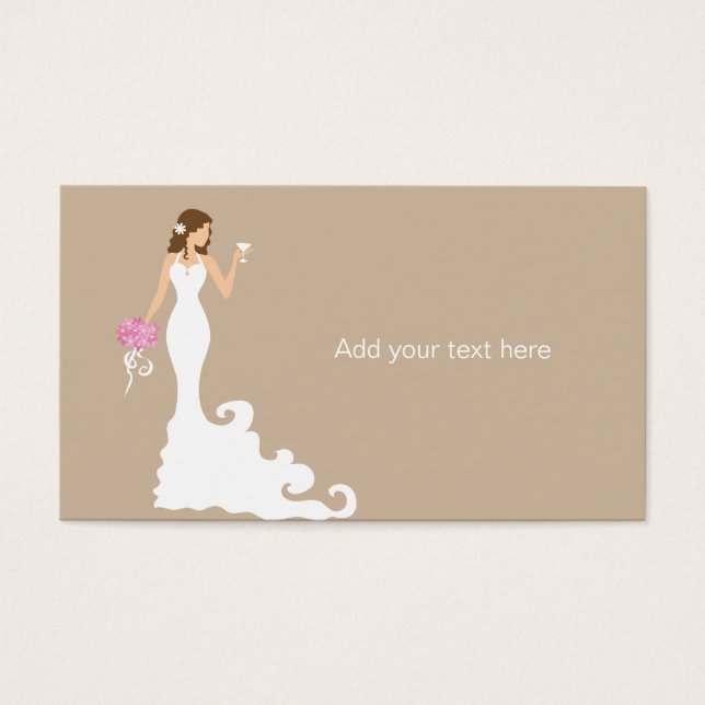 Chic Brown Modern Bride Gift Tag Card (Front)