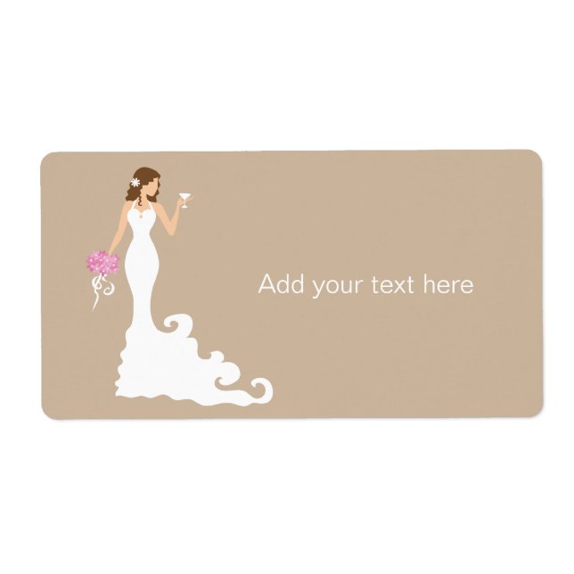 Chic Brown Modern Bride Gift Tag Label (Front)