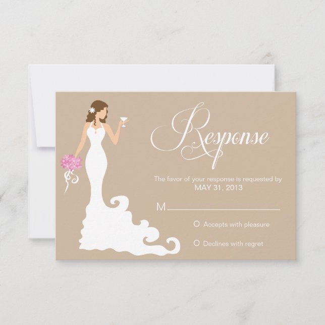 Chic Brown Modern Bride RSVP (Front)