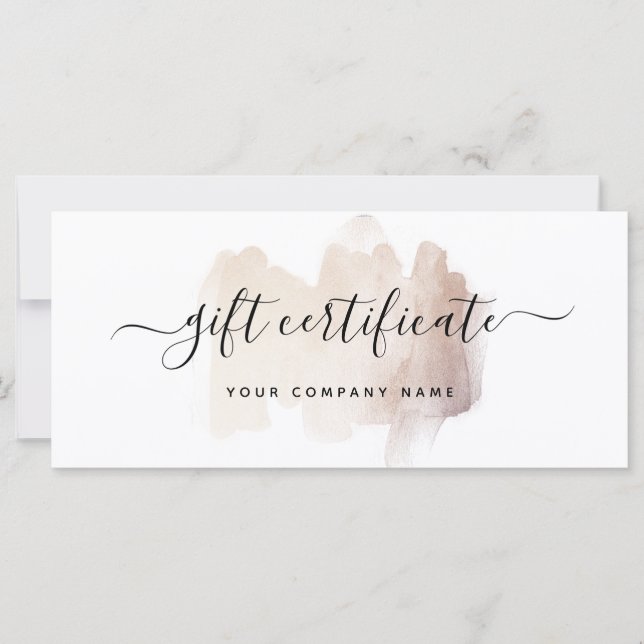 Chic Brush Stroke | Rose Gold Gift Certificate (Front)