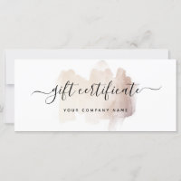 Chic Brush Stroke | Rose Gold Gift Certificate