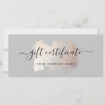 Chic Brush Stroke | Rose Gold Gift Certificate