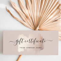 Chic Brush Stroke | Rose Gold Gift Certificate