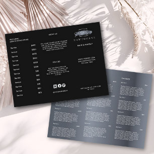 Chic Brush Stroke Salon Price List Services Menu