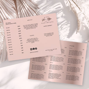 Chic Brush Stroke Salon Price List Services Menu