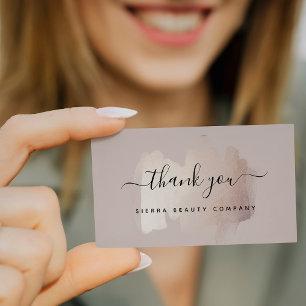Chic Brush Stroke Small Business Thank You Business Card