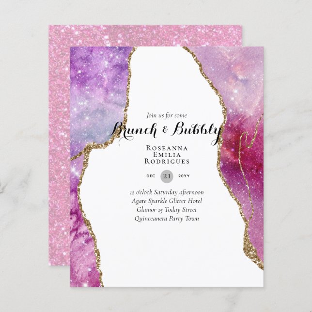 CHIC BUDGET BRUNCH and BUBBLY AGATE GLITTER Inv (Front/Back)