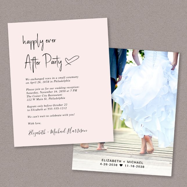 Chic Budget Photo Wedding Reception Invitation (Creator Uploaded)