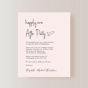 Chic Budget Pink Wedding Reception Invitation
