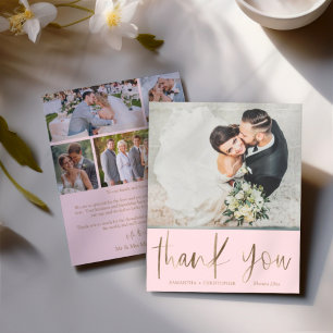 Chic Budget Pink Wedding Thank You