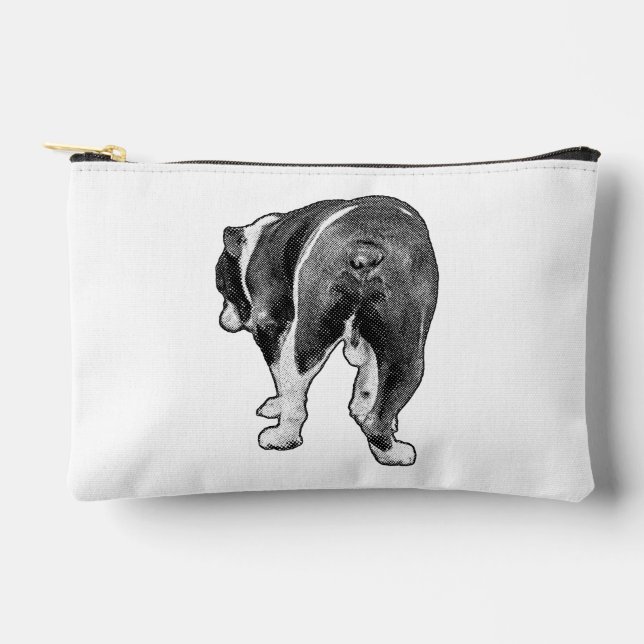 Chic Bulldog Lines with Snowy Specks Accessory Pouch (Front)