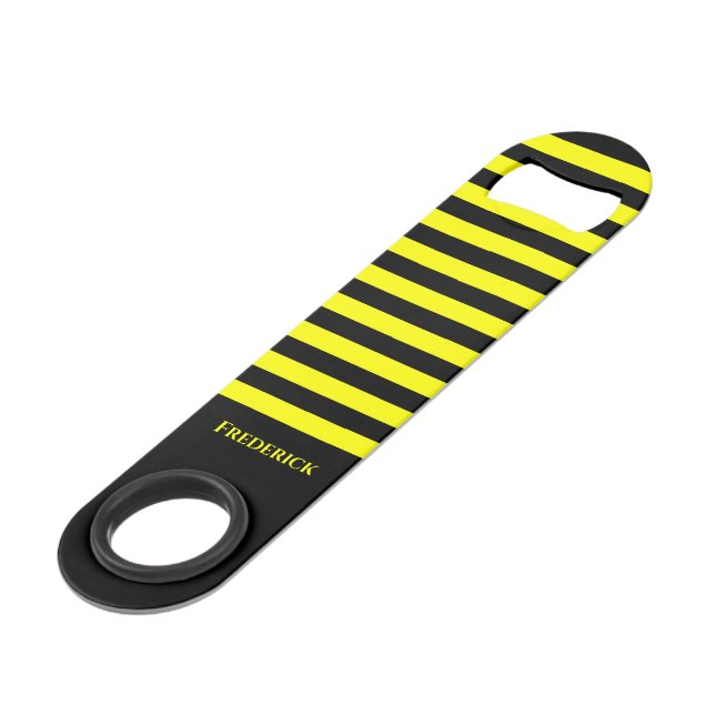 Chic Bumble Bee Style Black Yellow Stripes Pattern (Front Angled)