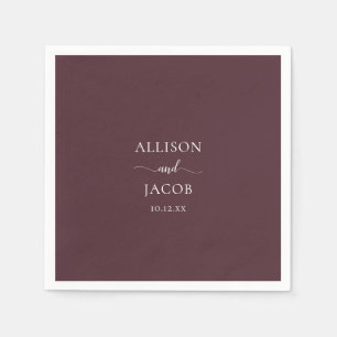 Chic Burgundy Bordeaux Wedding Napkins
