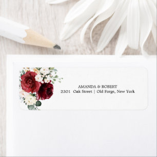 Chic Burgundy Floral Wedding Invitation