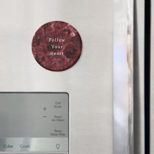 Chic Burgundy Red Floral Magnet