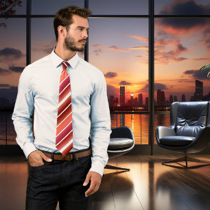 Chic Burgundy Terra Cotta Gold Striped Tie