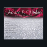 Chic Burgundy Velvet Wedding Advice Wishes Cards<br><div class="desc">Wedding Advice and wishes Cards for bride and groom keepsake,  Wishes for Mr & Mrs - Bridal Shower,  Bachelorette Games.</div>